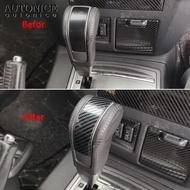 Carbon Fiber Color Steel Automatic Transmission Gear Head Cover Trim Fit for Mitsubishi Pajero V93/V
