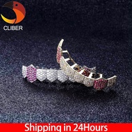 Cliber เตาฮิปฮอปสีทองเงินเย็นออก Micro Pave เต็ม CZ grillz เตาด้านล่างเสน่ห์สำหรับผู้ชายผู้หญิงเครื่