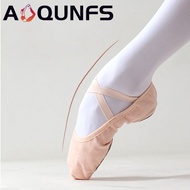 AOQUNFS Kids Soft Ballet Slippers Pink Canvas Flat Ballet Dance Shoes Gymnastics Training Shoes for Girls Women