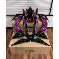 🔥MAGIC BOY COVER SET CUSTOM HONDA RS150 V1/V2/V3 BLACK-PURPLE FIRE API 2023🔥