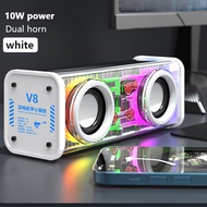 V8 ลําโพงบลูทูธแบบคู่ มินิไร้สาย หนักเบา TWSอนุกรม บลูทูธ5.0 เชื่อมต่อได้2เครื่องพร้อมกัน เสียงดีมาก