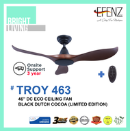 EFENZ Rod 46/52/60" DC-Eco Ceiling Fan with 22W Samsung Dimmable LED Light Kit (Black Dutch Cocoa Limited Edition)