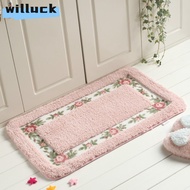 WILLUCK 1 Pcs Flower Rug, 16*24Inch Pink Pink Rug, Easy To Use Non-Skid Absorbent Microfiber Floral 