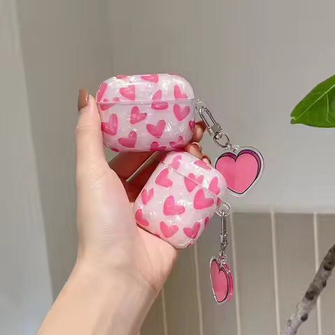 Luxury Pink Lover Heart Case For AirPods Pro 2 3 Earphone Funda For AirPods Pro 2nd Pro2 Generation 