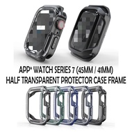 Appl* Watch Series7 41MM 45MM 2Color Soft TPU Hard PC Protective Frame Case Cover *Watch 45MM 41MM P