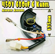 AVR 450V 680uF 6 Kabel 1 Phase Genset Bensin dan Solar 5000 6500 6700 7000 8800 Watt w