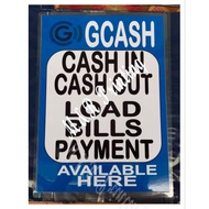GCASH Load+bills payment (BLUE) signage laminated