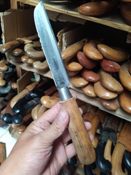 Pisau Dapur Super tajam Baja ex gergaji gagang Kayu