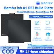 3D Printer PEI Build Plate for Bambu Lab A1/X1/X1C/X1E/P1P/P1S/P2S 257*257mm Double Sided Smooth+Tex