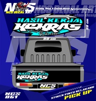 Stiker Decal Pintu Bak Belakang  Cuting HASIL KERJA KERAS All Pick Up L300 FUTURA T120SS NEW CARRY G