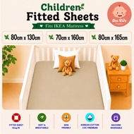 One Kidz Fits IKEA Mattress Cotton Fitted Cot Sheet – Soft & Comfortable, s 80cm x 130cm | 70cm x 16