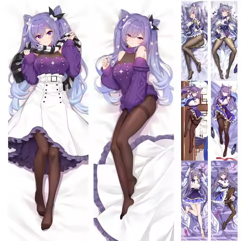 Game Genshin Impact Keqing Pillow Case Cosplay Hugging Body Pillow Cover Home Bedding Anime Dakimaku