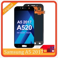 100% ทดสอบแล้ว5.2 "จอ LCD แบบดั้งเดิมสำหรับ A520 SAMSUNG Galaxy A5 2017 A520F SM-A520F สัมผัสหน้าจอ