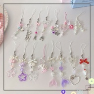 Delicate Bow Star Heart Keychain For iphone Creative Lanyard Key Chain Bag Phone Pendant Chain Y2K K