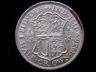 銀幣-1936年英國皇家國徽盾1/2克郎(Half Silver Crown)中銀幣(英皇佐治五世像)