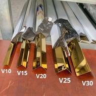 V-shaped stainless steel brace, V10,V15,V20,V25,V30 stainless steel V-shaped brace with mirror gold,