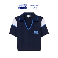 JELLY BUNNY เสื้อนิตคอวีปักโลโก้ รุ่น B25WGWD035