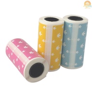 Cute Cartoon Direct Thermal Labels Roll 57*30mm(2.17*1.18in) Strong Adhesive Sticker Clear Printing for PeriPage A6 Pocket BT Thermal Printer, 3 Rolls