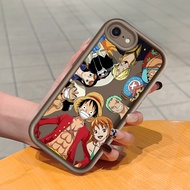 เคสโทรศัพท์สำหรับ iPhone 7 8 iPhone 7บวก8บวก I7 + I8 + เคสสำหรับเด็กหญิงเด็กชายการ์ตูน Luffy Zoro Ace Ladder คลุมทั้งหมดปลอกซิลิโคน