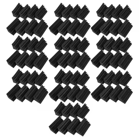 AT05-4.6 In X 4.6 In X 9.5 In Black Soundproofing Insulation Bass Trap Acoustic Wall Foam Padding (8
