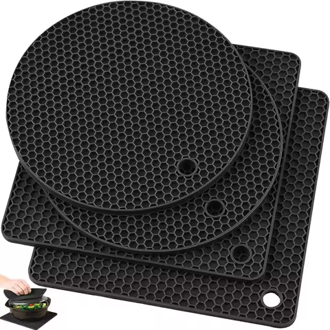 Silicone Trivets for Hot Pots and Pans Mat for Hot Dishes Heat Resistant Durable Flexible Silicone M