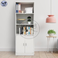 MR OEM 4 Compartment with Door Multipurpose 5 Tier Bookshelf Cabinet Storage Rack Shelf Utility/ Rak Buku Kabinet Almari