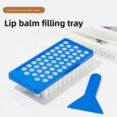 1 Set of Lip Balm Maker's Kit with Lip Balm Tray and Spatula for 50pcs 5g Tubes of Lip Balm