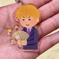 Reigen Arataka Irasutoya Anime Keychain Mob Psycho Acrylic Key Chain Cute Key Ring Bag Pendant Ornam
