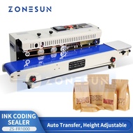 ZONESUN ZS-FR1000 Semi Automatic Continuous Band Sealing Machine Ink Coding Bag Sealer for Plastic F