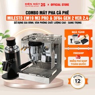 Combo Milesto EM19 M3 Pro Coffee Maker and DF64 Gen 2 Coffee Grinder Version 2.4 Red Titanium Blade
