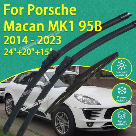 Front Rear Silicone Coating Wipers for Porsche Macan MK1 95B 2014 - 2023 S T Car Wiper Windshield Wi