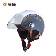 雅迪3C头盔 电动车头盔自行车摩托车电瓶车夏季透气头盔 雅迪高端四季款 白色 护耳可拆卸