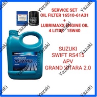 (16510-61A31 Oil Filter +Lubrimaxx 15W40-4L Engine Oil) SUZUKI SWIFT RS415 APV GRAND VITARA 2.0