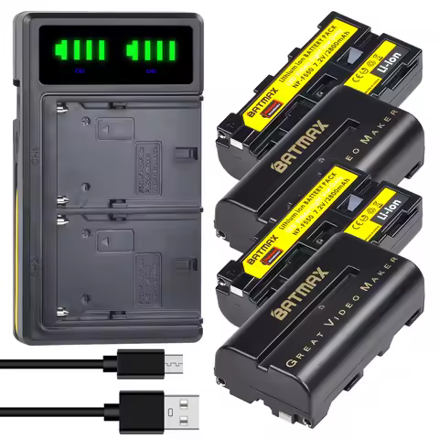 2600mAh NP-F570 NP-F550 NP F550 F570 F530 F330 Light Battery + LCD Dual USB Charger for Yongnuo Vilt