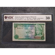 1976 3rd Malaysia, Bank Negara Malaysia 5 Rin >B/15 803723  (MDC Graded 30)