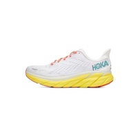 Hot sale Hoka one one Clifton 8 Shock Absorption Sneakers White yellow