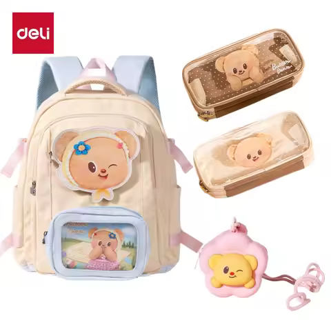 Butterbear Backpack For Elementary School Large Capacity Student Backpack Pencil Case Crossbody Bag
