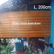 Tirai bambu gulung luar rumah / tirai gulung outdoor teras / tirai gulung penyekat ruangan / kerey b