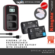 KingMa LP-E6 Battery LCD Dual Charger Kit For Canon EOS R5 R6 R 5D Mark II III IV 5DS 5DSR 6D 7D Mar