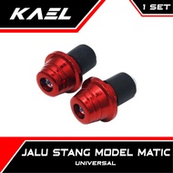 Jalu Stang Model Matic Motor Universal Warna Bandul-Tutup-Penutup Ujung Setang Merah-Silver-Biru-Ema