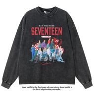 VEGA88 *seventeen say the name* oversize longsleeve t-shirt | Oversized t-shirt | Washed T-SHIRT | W