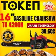 SYK TOKEN 16" TK 4200N Heavy Duty Gasoline Chainsaw 2.1Hp Mesin Gergaji Rantai Potong Kayu Pokok (39.6CC)