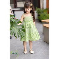 June 2-strap yellow/blue plaid dress (3175)