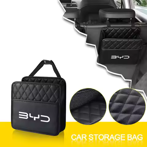 Leather Car Backseat Storage Bag For BYD Atto 3 Yuan Plus Song Plus Seal Dolphin Shark Sealion Seagu