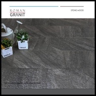 Roman Granit Lantai 30X60 Dquarzite Grigio, Lantai Outdoor Kasar Gelap