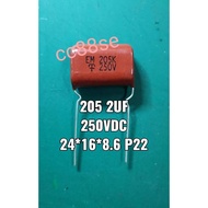 205 250V  2UF 250VDC MYLAR CAPACITOR P22 24*16*8.6