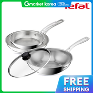 Tefal | Induction SS Perfect Resist 4-Piece Set (Pan 20cm + Pan 28cm + Wok 28cm + Glass Lid 28cm)