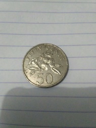 Koin Singapore 50 Cents tahun 1995