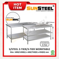 ⊿【SUNSTEEL】100CM120CM(4FT) Stainless Steel Kitchen Worktable  Meja  Working Table  Workbench✮