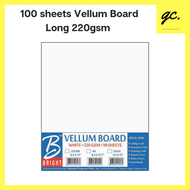 100 pcs Vellum Board Specialty Paper Long Size 220gsm